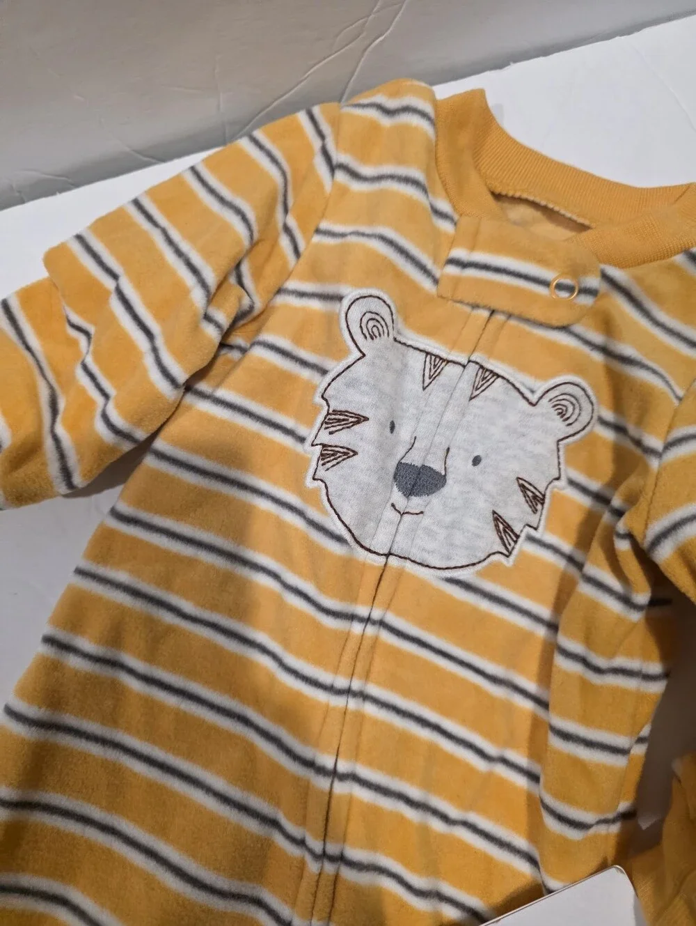 Yellow Striped Lion Footed Baby One-Piece Size 3 Months